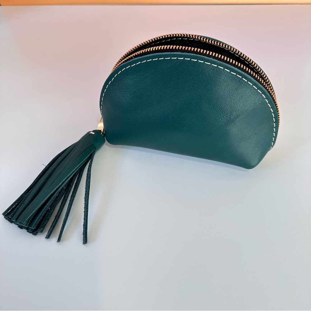 Peacock Teal Taco Tassel Pouch by Portland Leather Goods New Green Jeweltoned - Picture 2 of 6